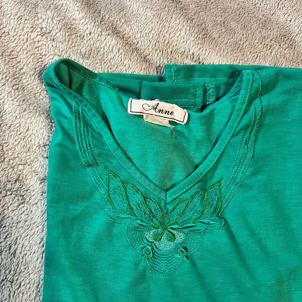Annie Green Embroidered Pajama Set - Picture 3 of 6